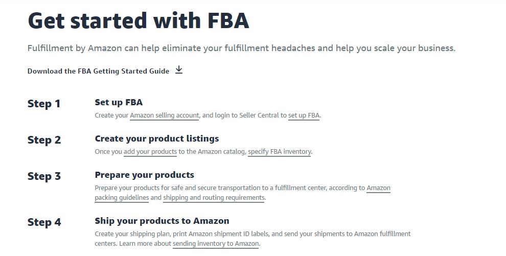 5 steps to get started with FBA