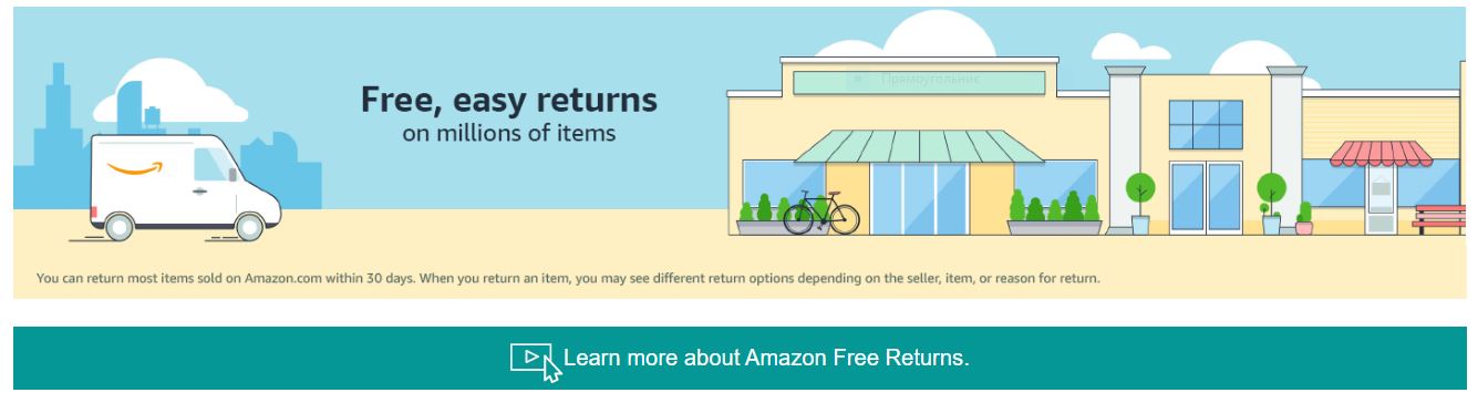 Amazon Free Returns page