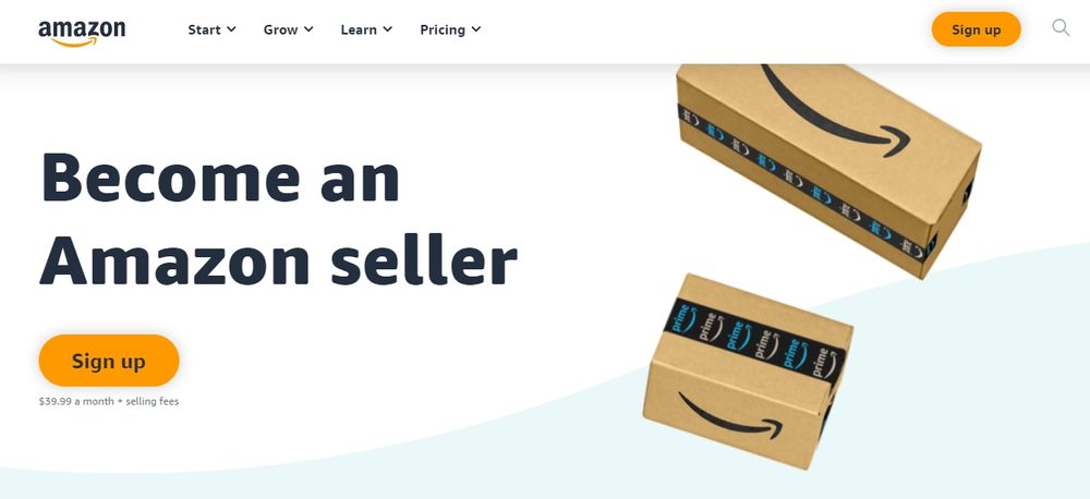 «Become an Amazon seller» sign-in page