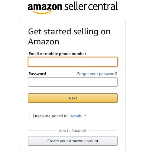 Registering Amazon Seller Account. Step 2