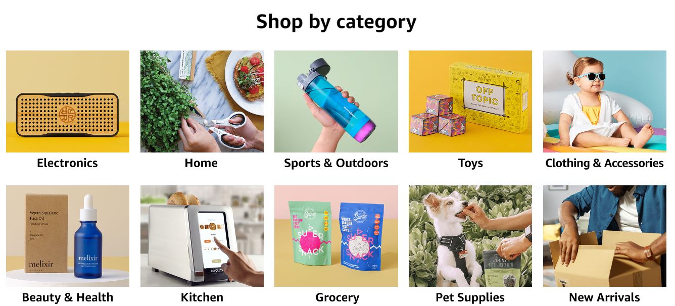 Launchpad Shop by Category section