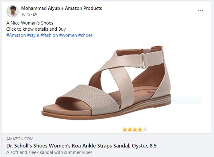 Example of Amazon Facebook ads 