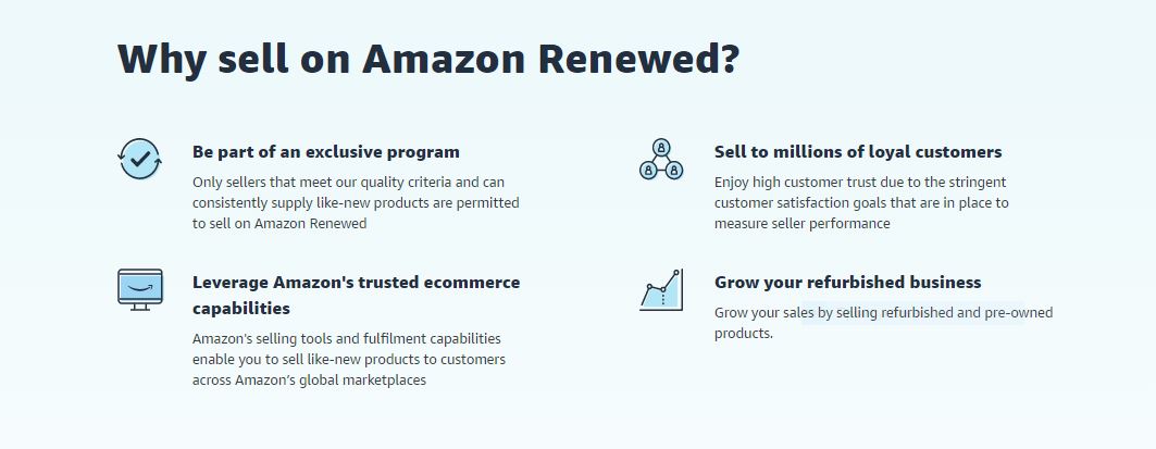 Benefits of selling on Amazon Renewed