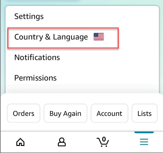 Changing Language in the Amazon Mobile App
