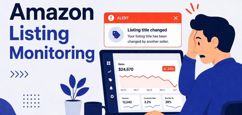 Amazon seller sees listing title changed alert on SellerSonar dashboard