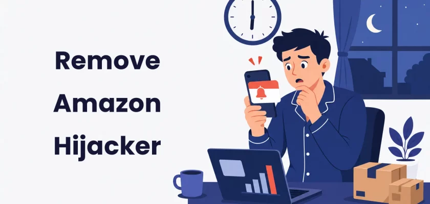 Amazon seller responding to hijacker alert notification early morning