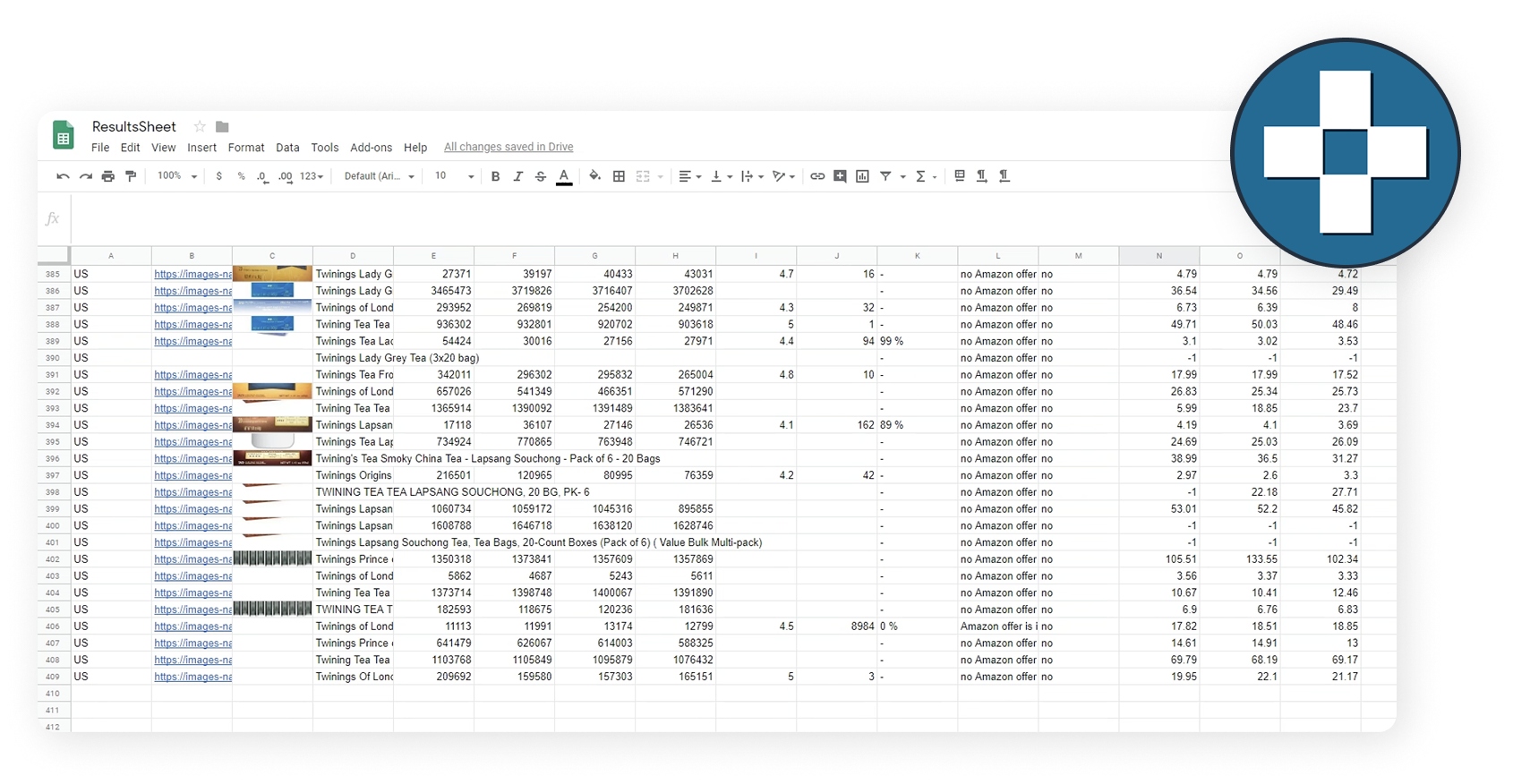Keepa API results