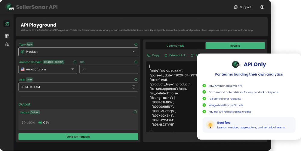 SellerSonar API Playground