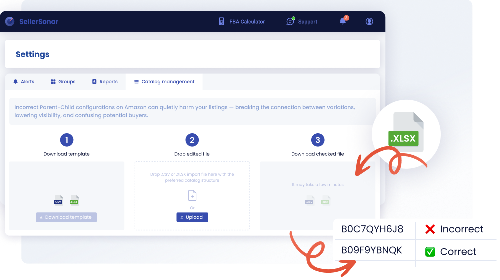 SellerSonar Catalog Management preview