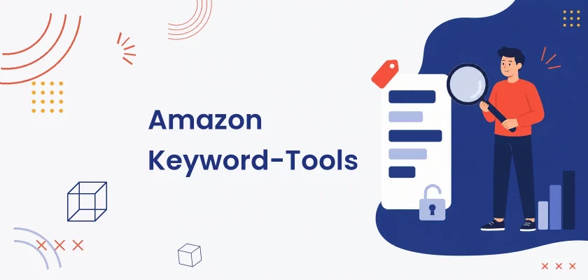Titelbild Amazon Keyword-Tools: Verkäufer prüft eine Liste von Suchbegriffen