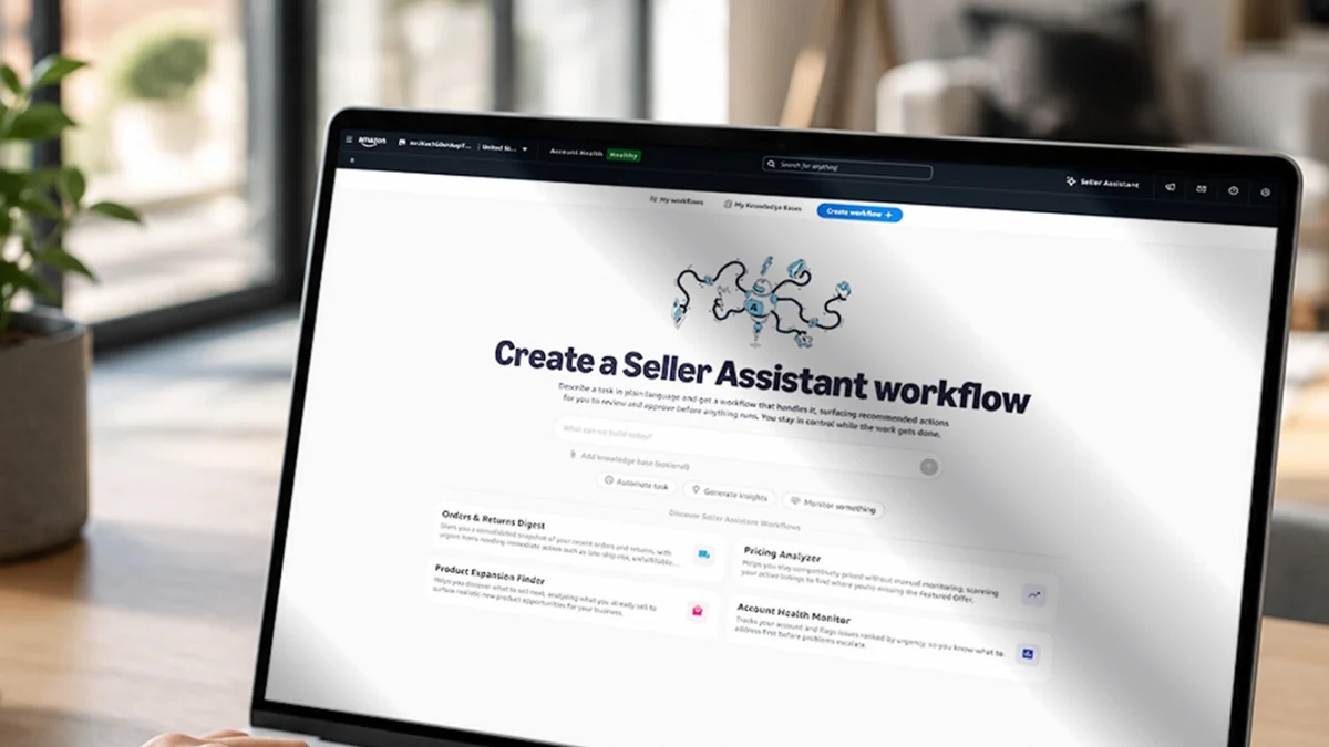Bildschirm zum Anlegen eines Seller-Assistant-Workflows in Seller Central mit vorgefertigten Vorlagen