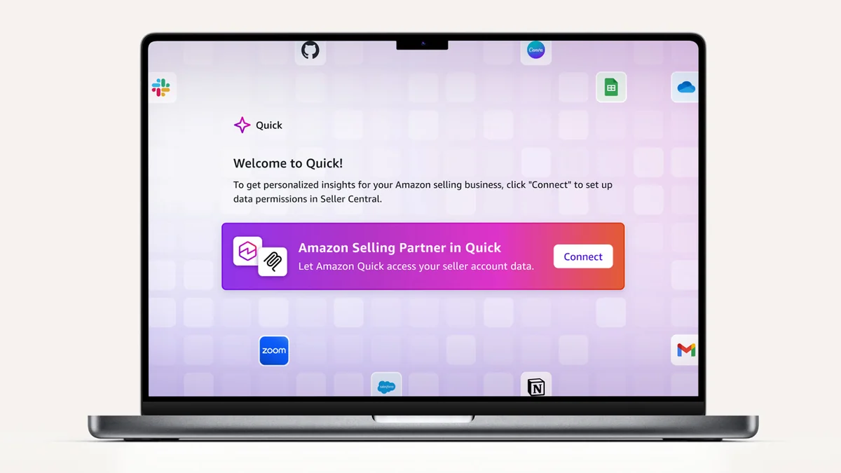 Verbindungsbildschirm des Amazon Selling Partner Plugin in Amazon Quick